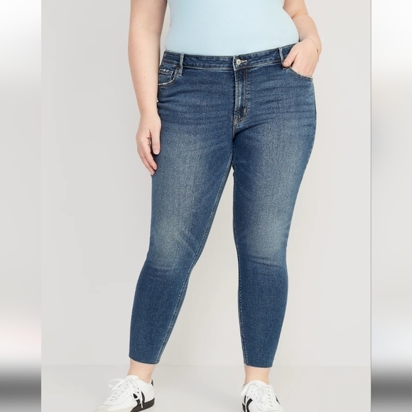 20 - Old Navy | Mid-Rise Rockstar Super-Skinny Cut-Off Ankle Jeans - Picture 2 of 5